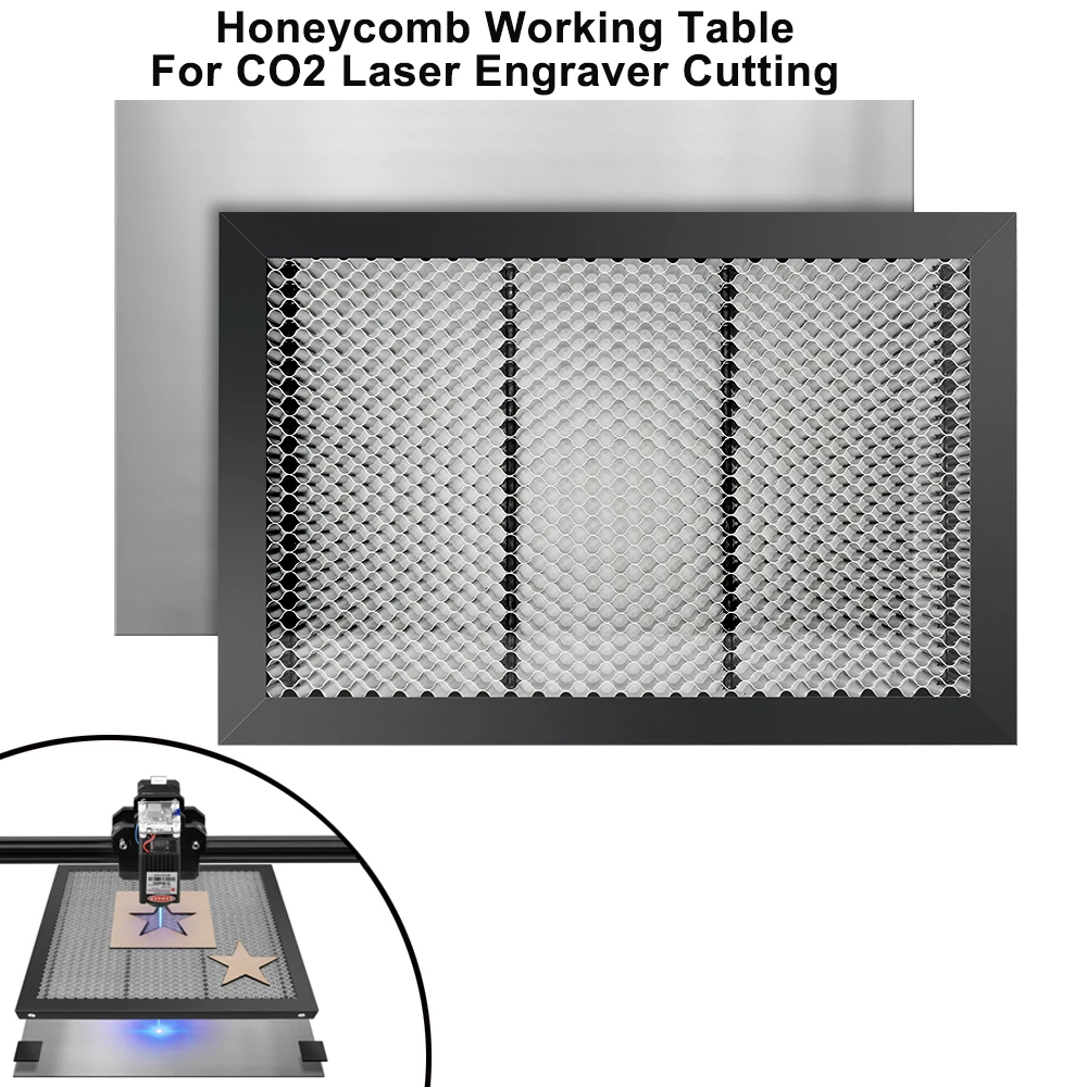 Tablero de nido de abeja Piezas de equipamiento láser Mesa de trabajo de panal para máquina de corte de CO2 / grabador láser TT-5.5 S 320x220 / 300x300 / 400x400 / 430x400mm
