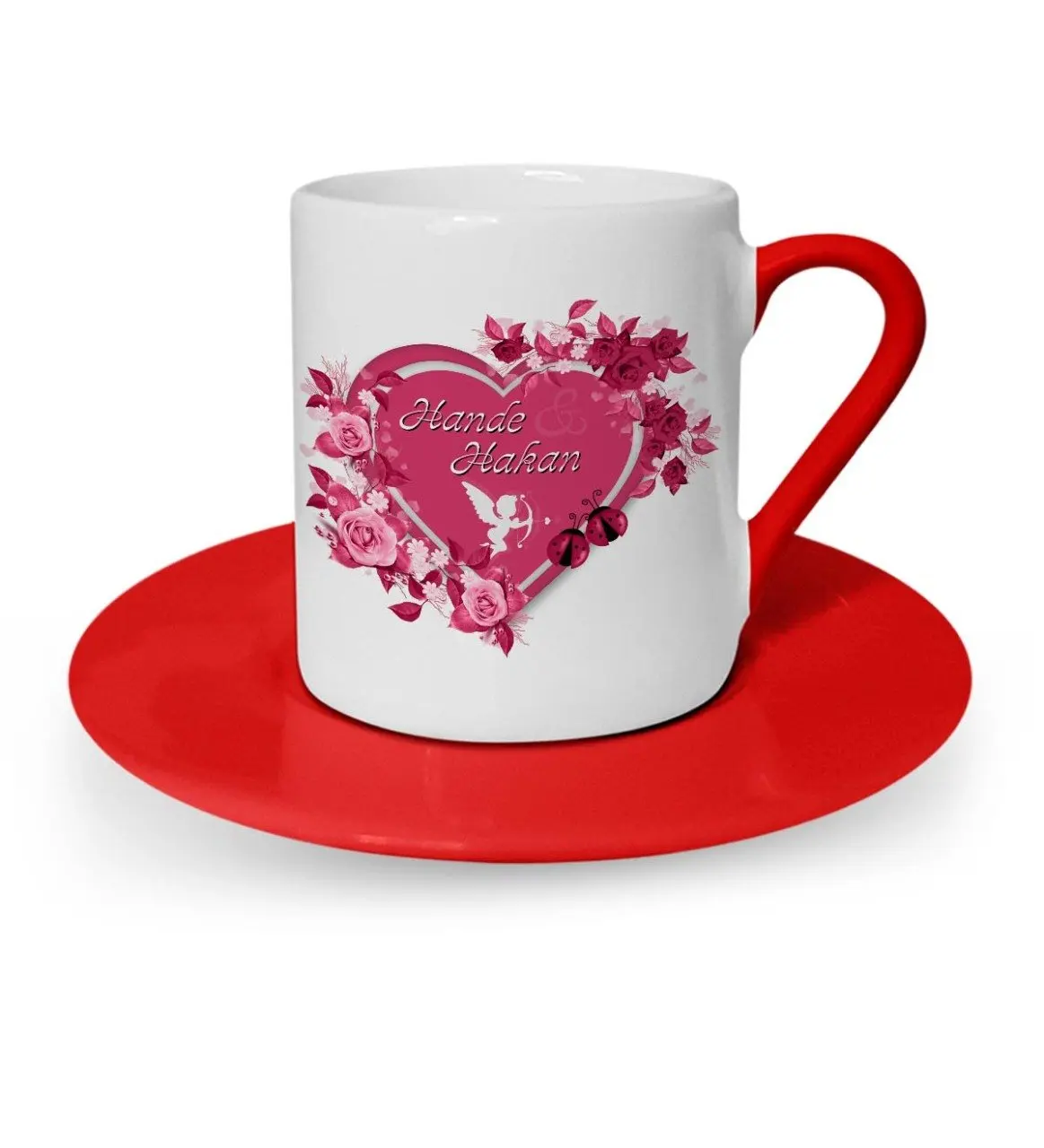 

Персонализированные день Святого Валентина Тема красная чашка для кофе по-турецки-3