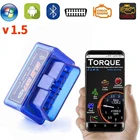 Сканер OBD2 для автомобилей, портативный автомобильный тестер OBDII V1.5, ELM327, Bluetooth, диагностический инструмент для Android, Windows и Symbian