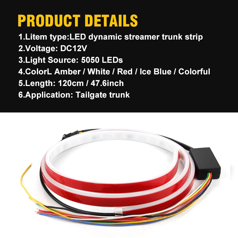 Светодиодная ленсветильник для багажника с поворотником OKEEN 12 В|led warning|warning lightled