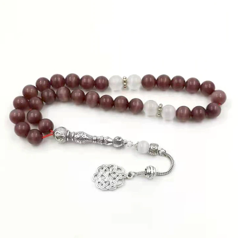 33 Tasbih кошачий глаз камень misbaha и 8 мм 10 12 натуральный любовь подарок молитвенные