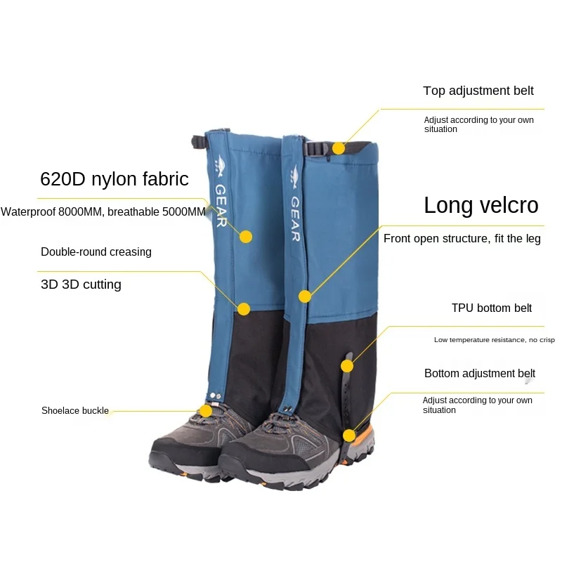 

1PAIR /2PCS Outdoor Hiking Trekking Gaiters Shoes Cover Camping Hiking Climbing Skiing Waterproof Boots Gaiters Snow Leg Warmer