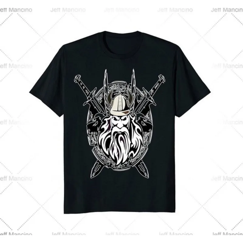

Summer 2020 hot Viking Coat Of Arms Viking With Sword And Shield Men Summer T-shirt