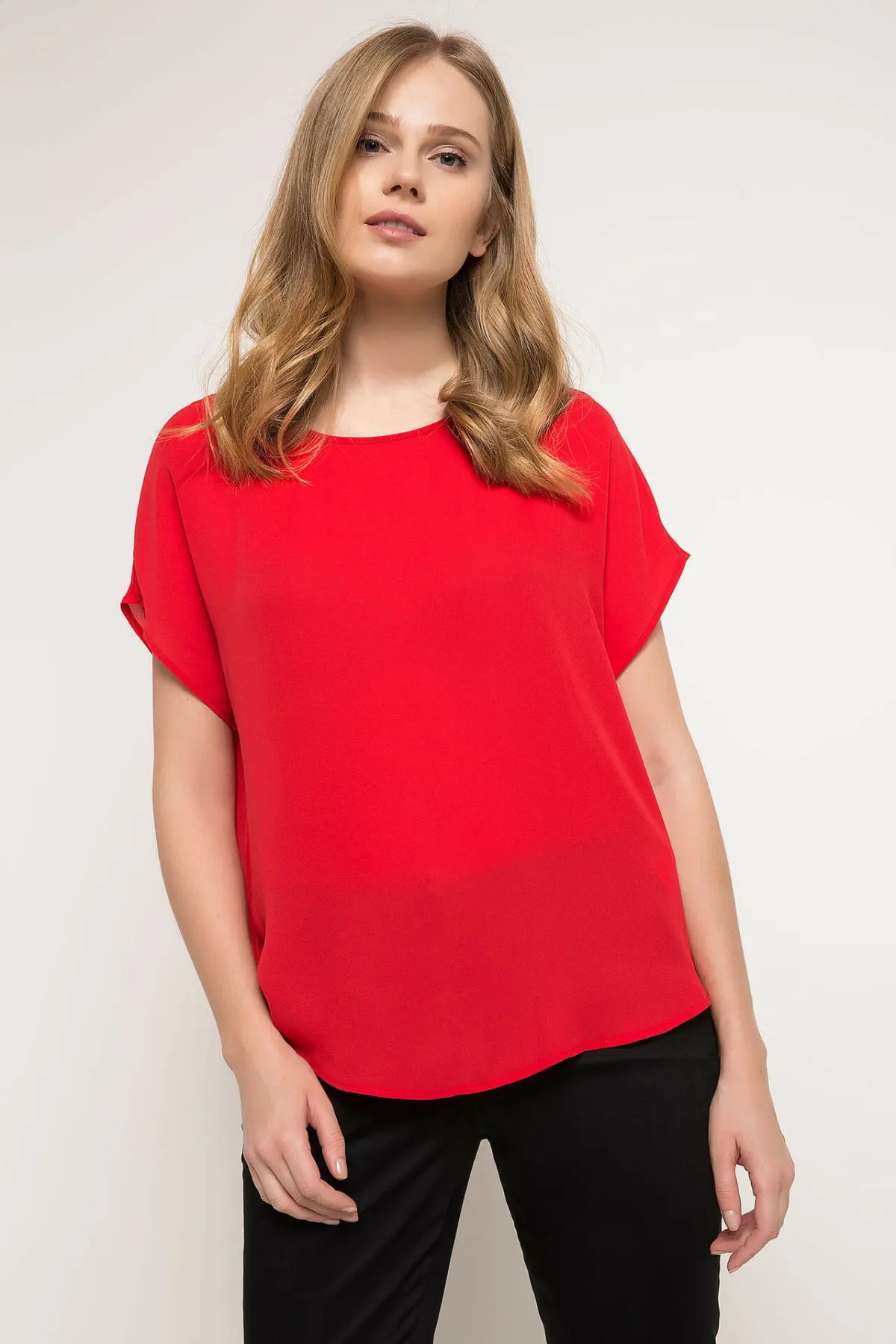 Женские шифоновые рубашки DeFacto повседневные свободные однотонные Топы с