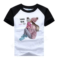 new 2021 summer super mom baby girl tshirt fashion boys t shirts mother and baby love life lovely printing kawaii kids tshirt
