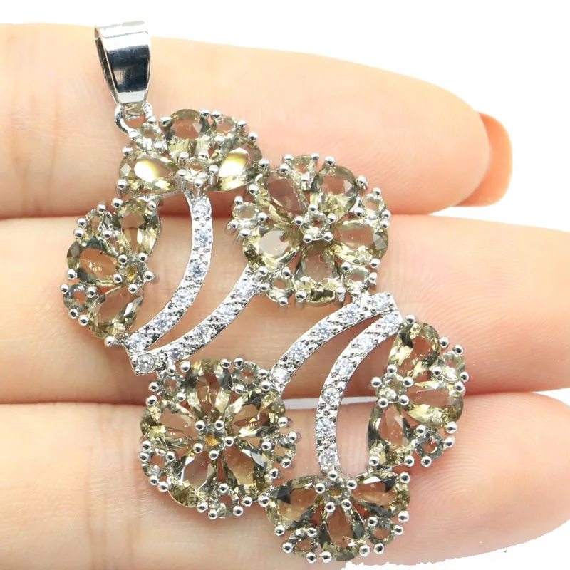 Женский розовый турмалиновый кулон Европейский дизайн 6 1 г 51x29 мм с цветами из