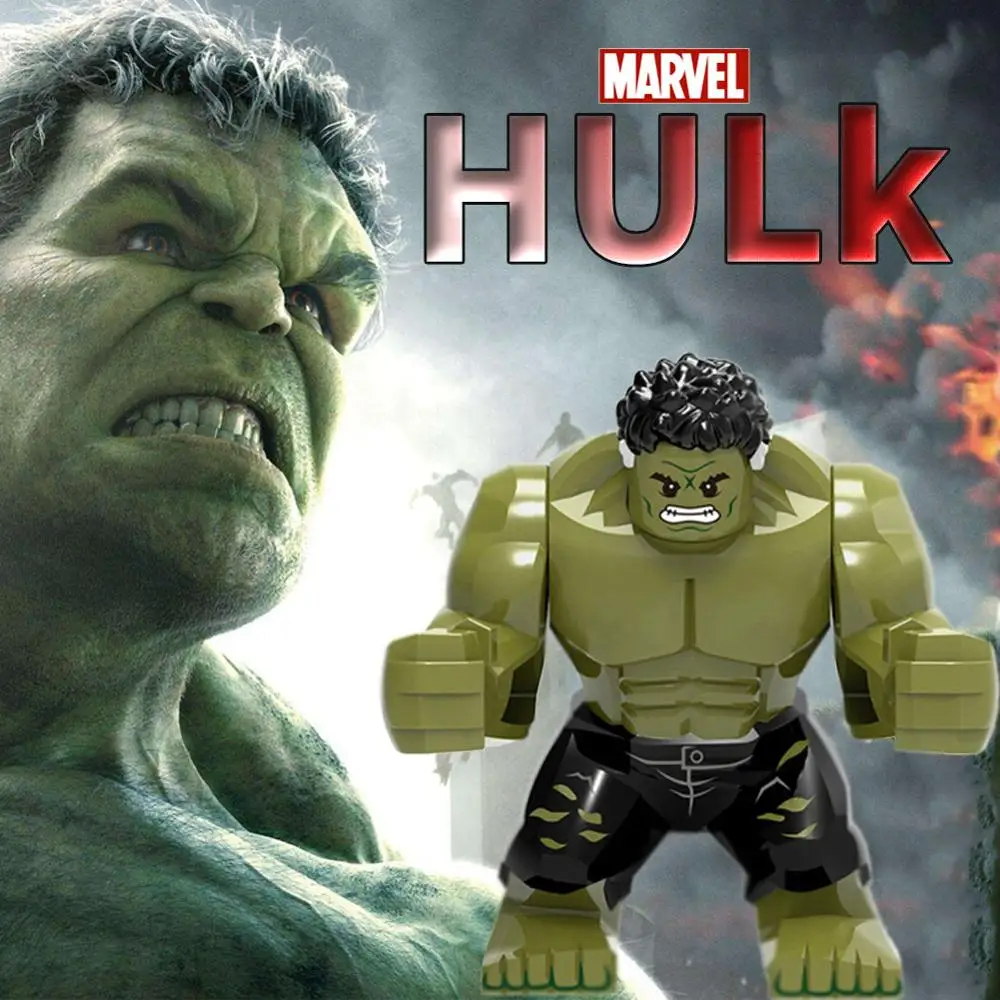 Классический Большой размер строительный блок супер герой танос Халк точки
