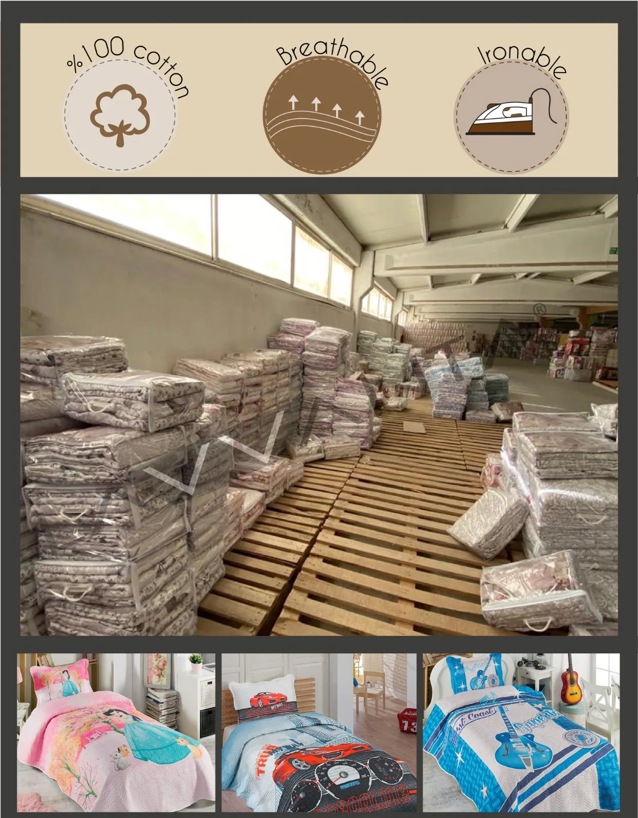 Стеганое покрывало из микрофибры стирающееся и отшлифованное | Дом сад