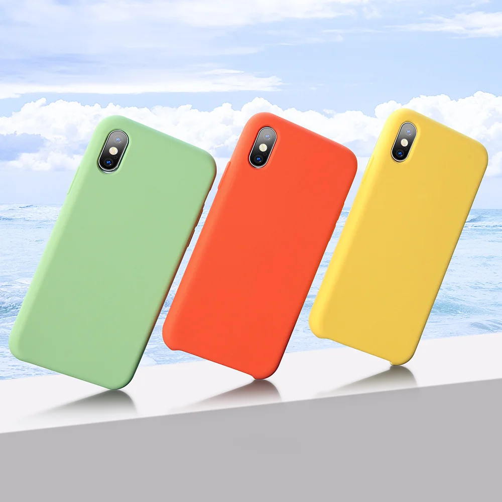 Роскошный оригинальный официальный Мягкий силиконовый чехол для iPhone XR 7 8 Plus