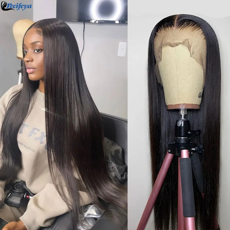 HD 5x5 4x4 13x4 Peruvian Straight Human Hair Lace Closure Wig Bone Straight Hair Lace Front Wig 100% Remy Human Hair Lace Wigs