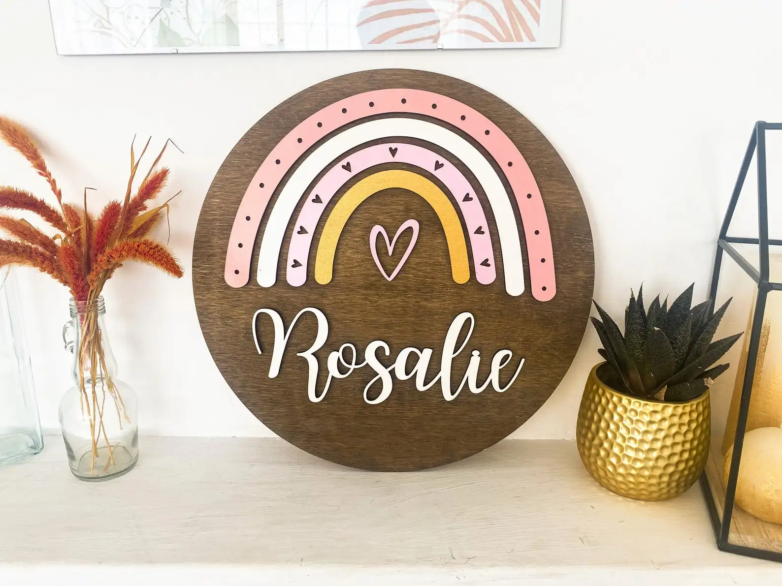 

Custom Name Sign Nursery Room Decor Round Wood Name Sign Baby Name Sign Baby Shower Nursery Sign Baby Gift Baby Name Sign