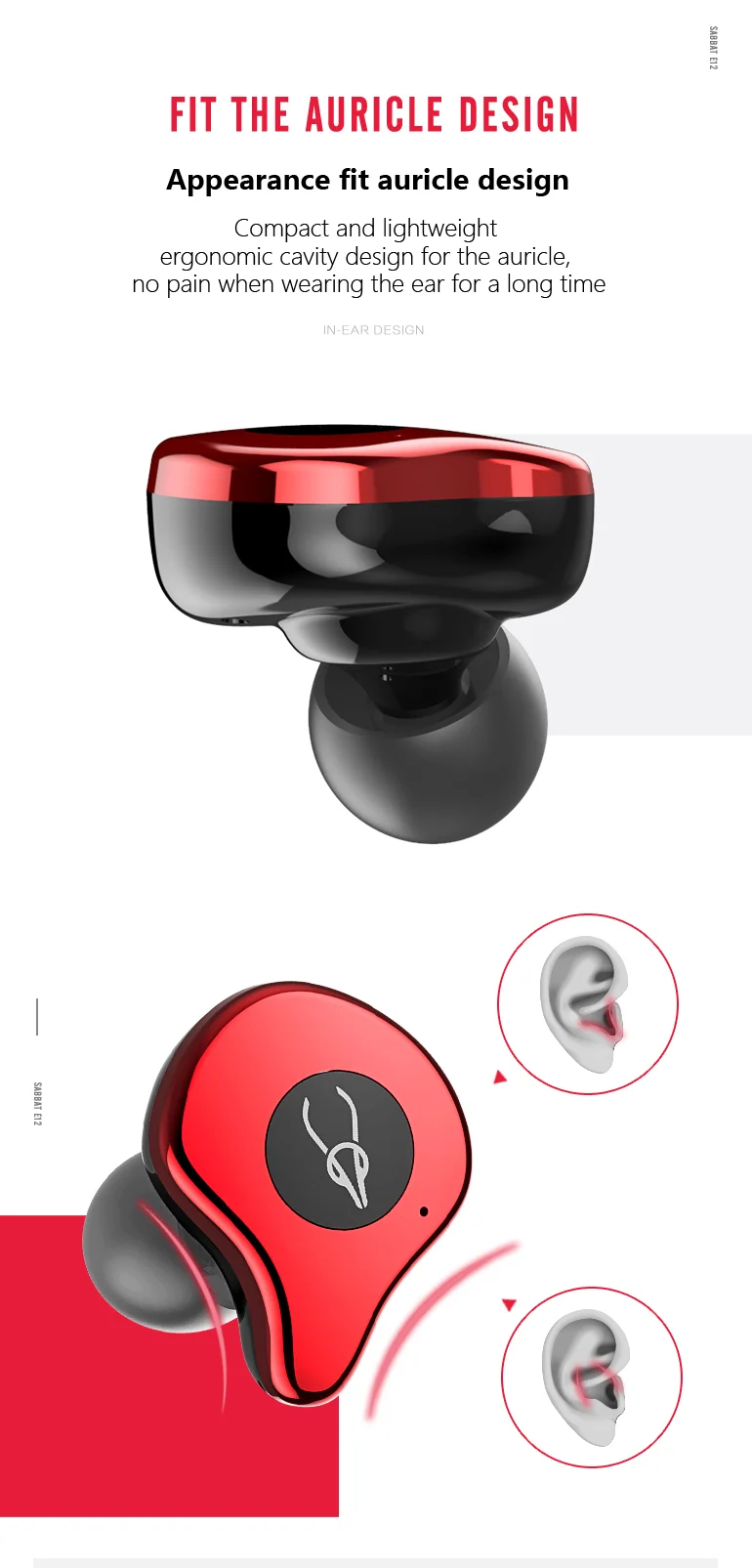 SABBAT E12 Ultra TWS беспроводные Bluetooth наушники спортивные Hi-Fi стерео наушники гарнитура с шумоподавителем с беспроводным зарядным устройством Qualcomm