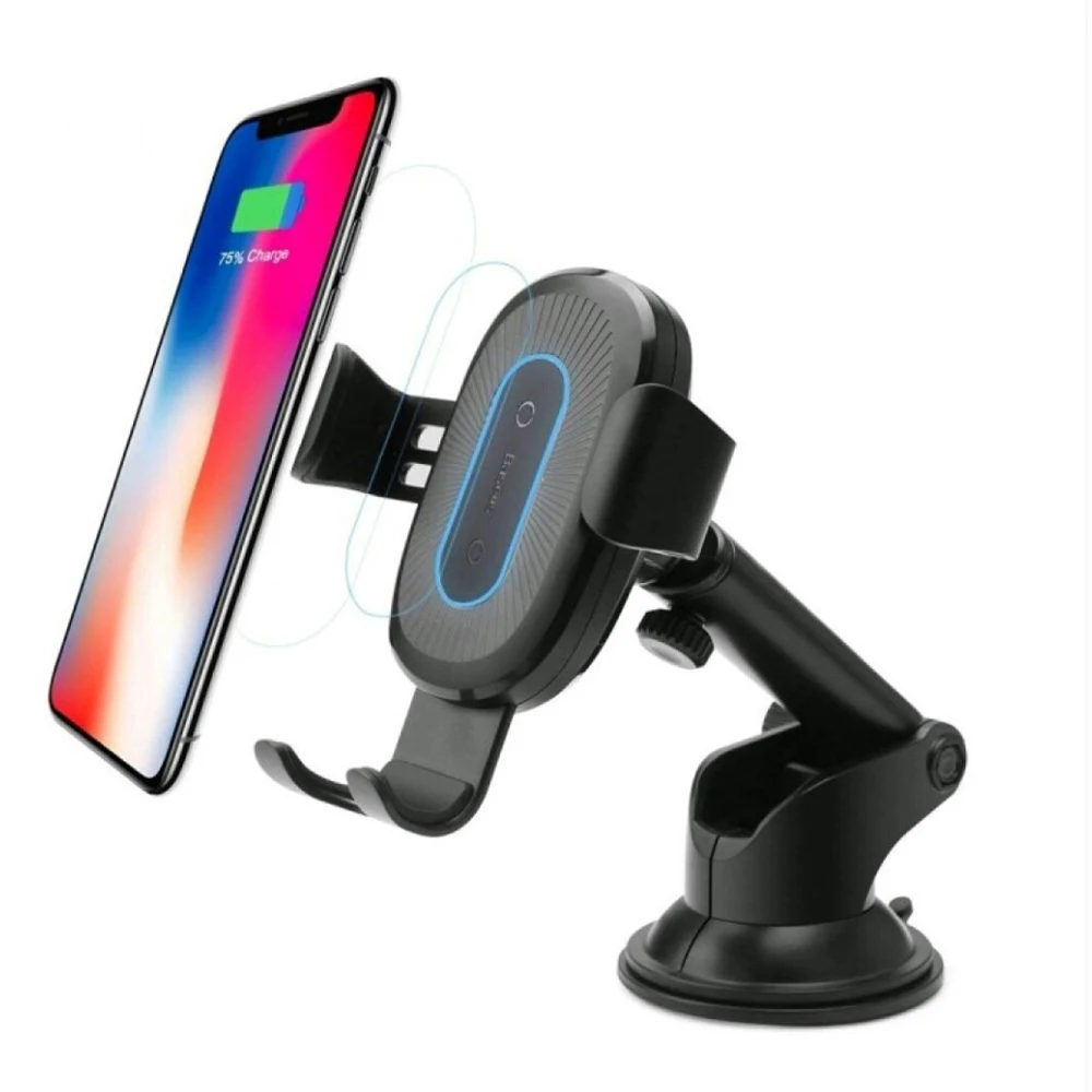 Автомобильный держатель для телефона на присоске с беспроводной быстрой