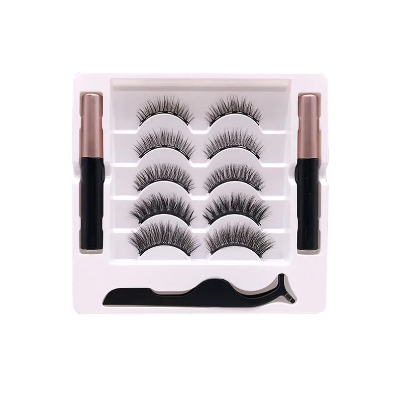

Magnetic Eyelashes 5 Pairs with Eyeliner Kit Easy to Wear Comfortable ＆ Reusable False Lashes From Natural to Gorgeous Styles No