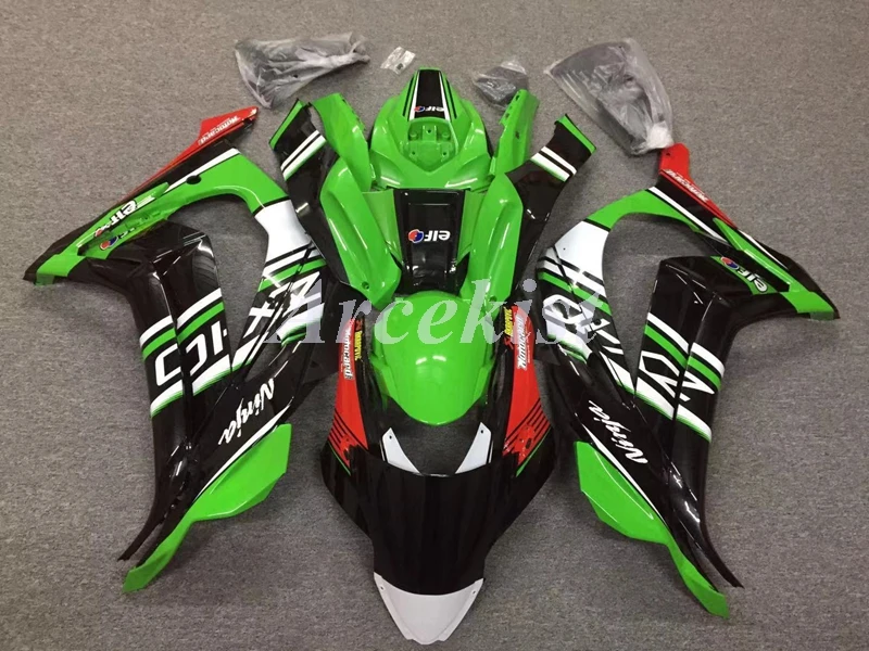 

4Gifts Injection New ABS Fairings Kit Fit for kawasaki Ninja ZX-10R ZX10R 2016 2017 2018 2019 16 17 18 19 Custom Green Red