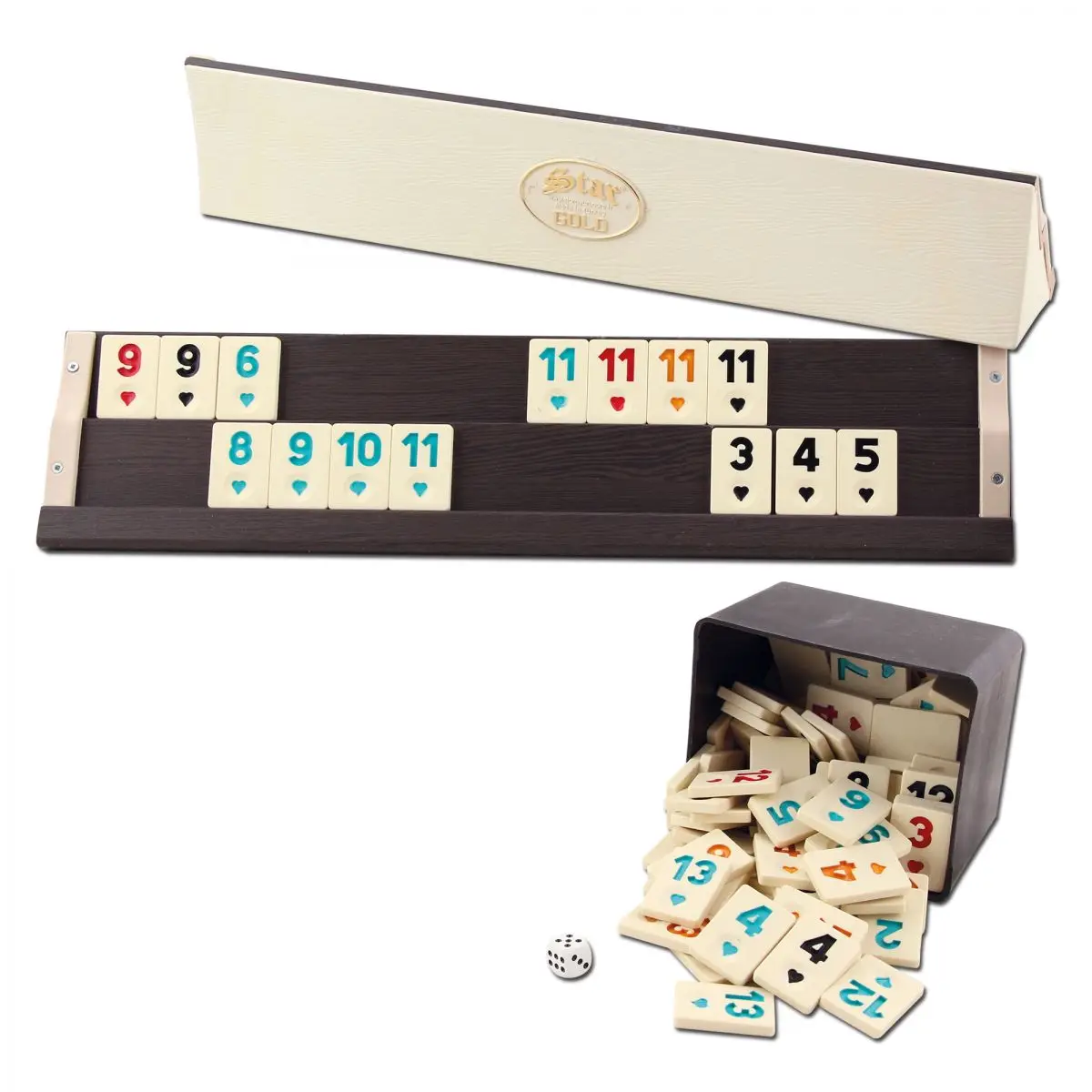 

Star Gold Wooden Okey Set Board Game Okey Game Wooden Cue Wooden Okey Chess Game