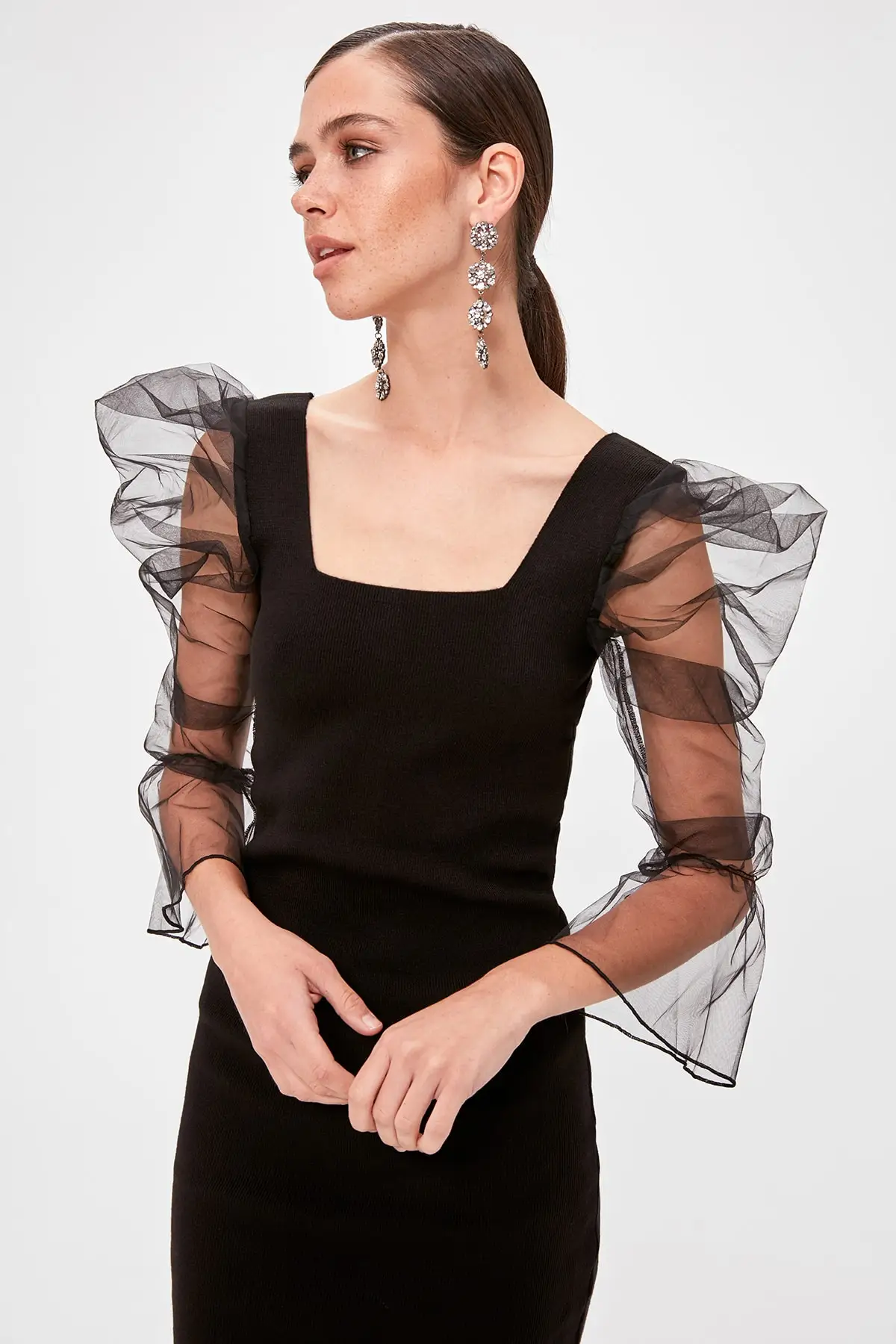 Модное платье с рукавами TPRAW20EL2019|Женские платья| |