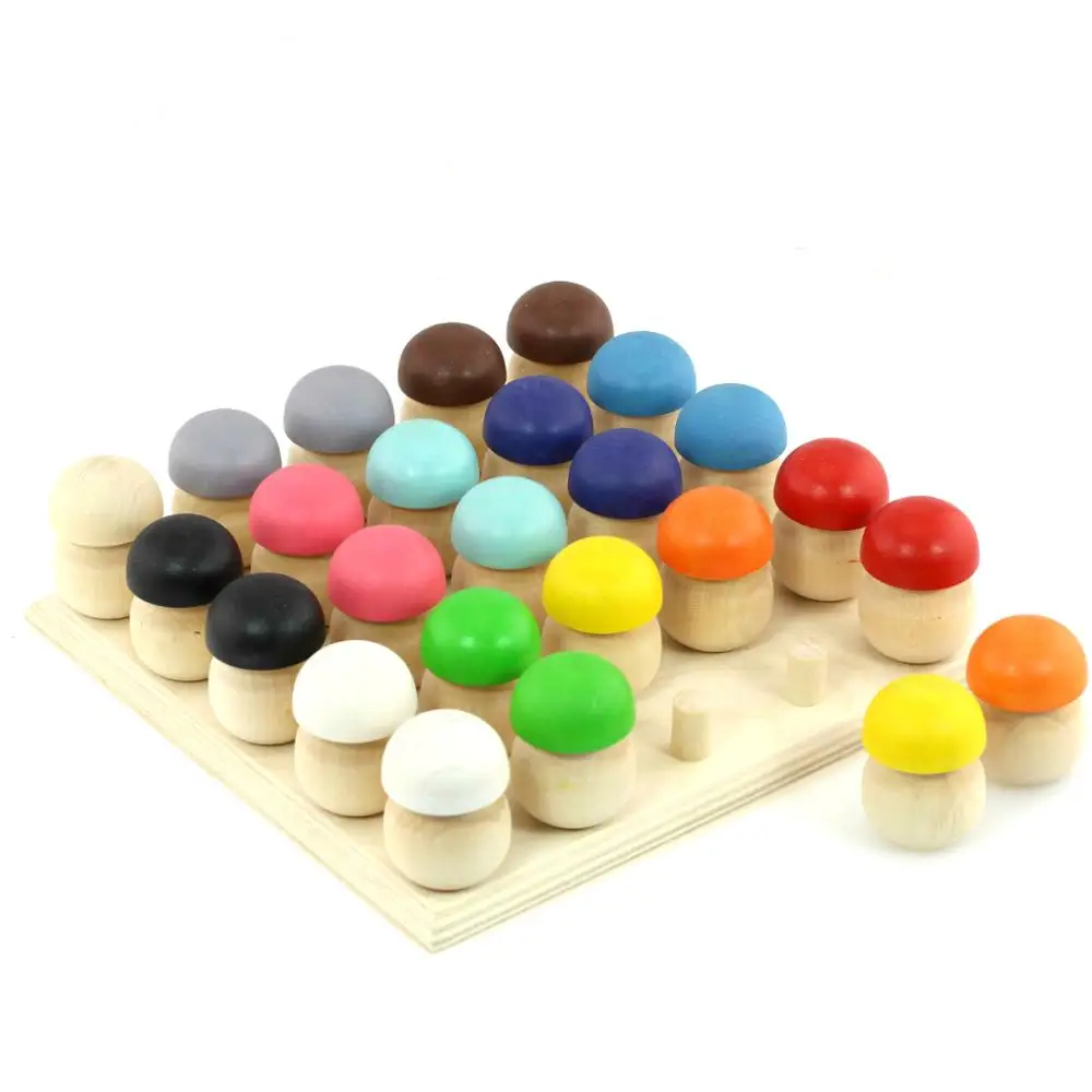Ulanik Board Game Mushroom Glade Learn to Count Colored Mushrooms by Montessori Method Wooden Toys | Игрушки и хобби