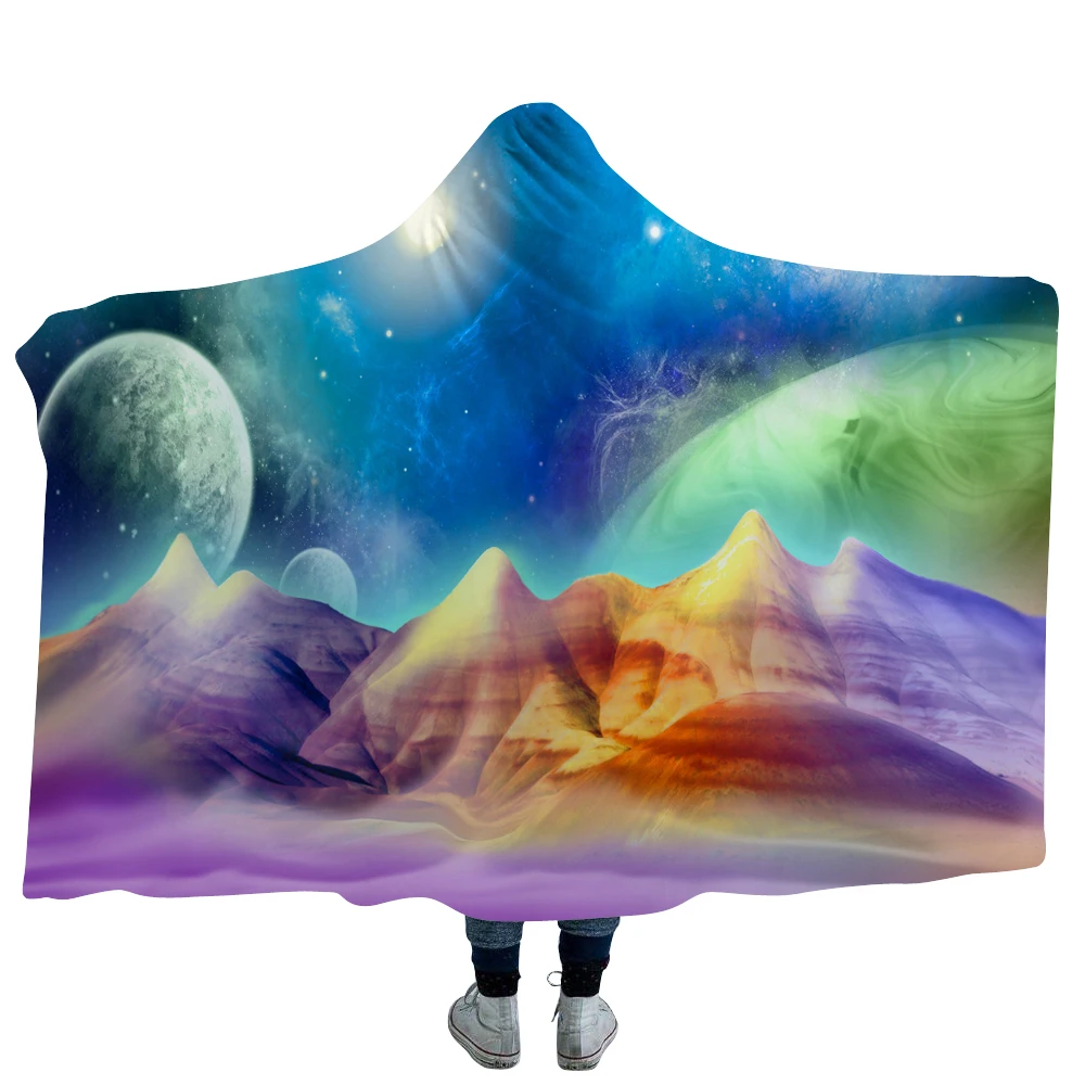 Dreamcatcher Printed Plush Hooded Blanket Home Sofa Watching Blankets Double layer Fleece For Beds Wearable Throw | Дом и сад