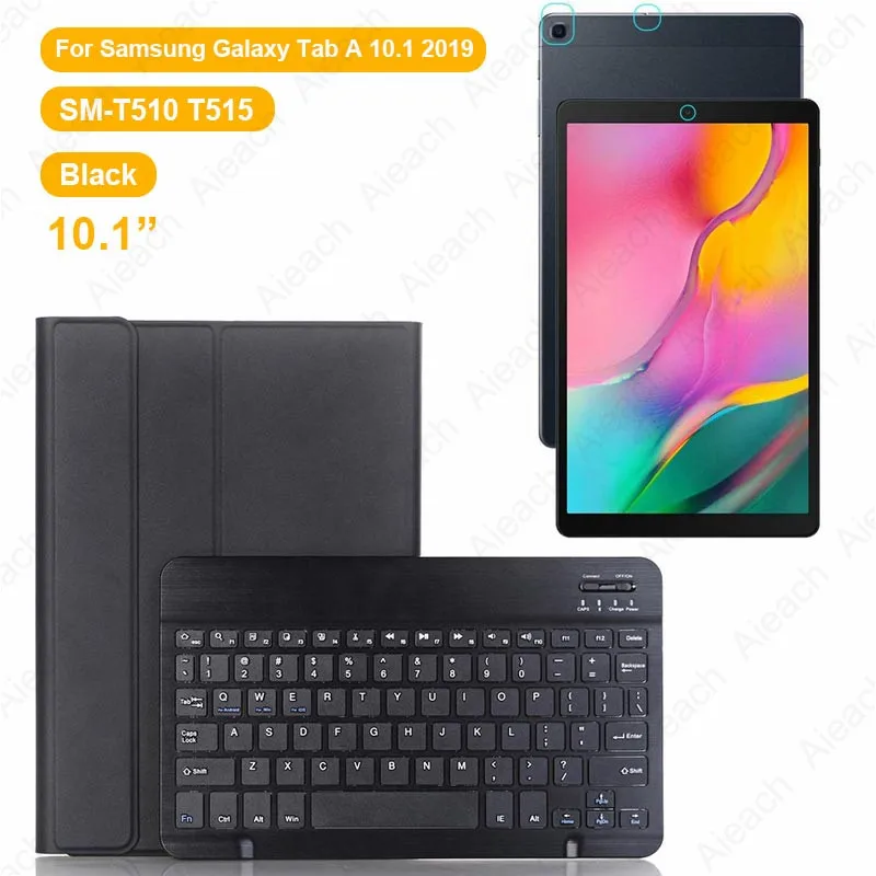 A 10.1 2019 Black Чехол для samsung Galaxy A 10,1 8,0 A 10,5 чехол s Беспроводной Bluetooth клавиатура полное покрытие для samsung S5e S4 чехол - Цвет: A 10.1 2019 Black