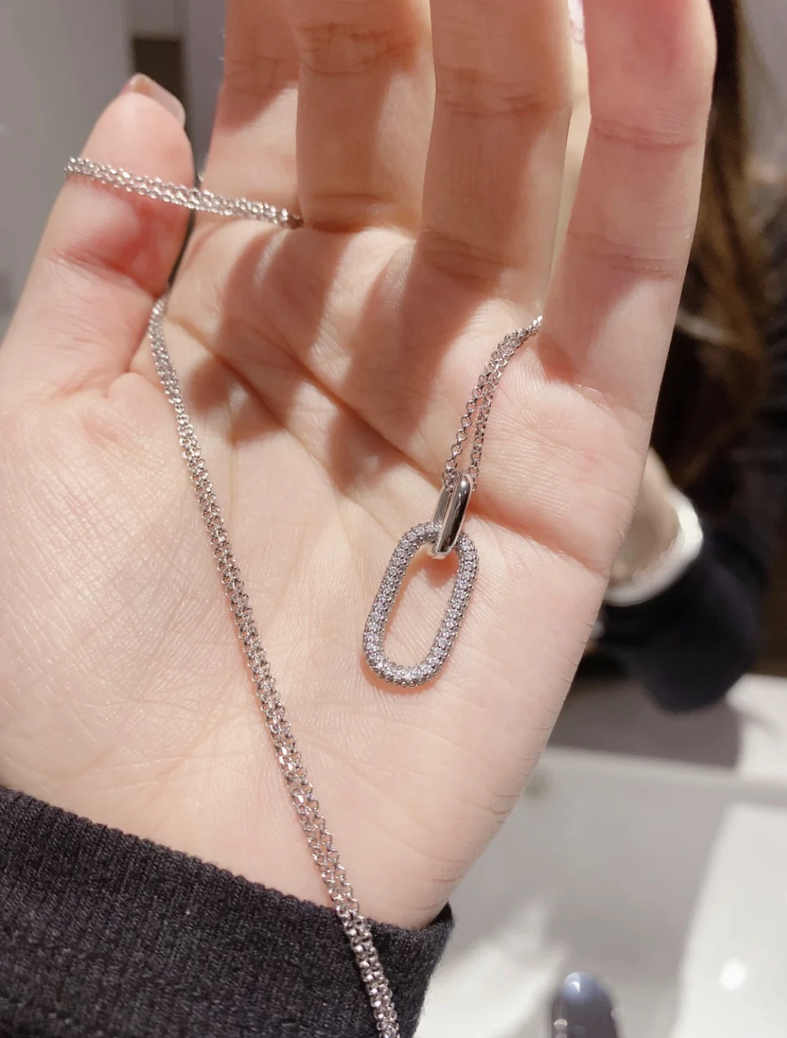 

APM sterling silver S925monaco lock necklace female light luxury 2021 new interlocking clavicle chain jewelry