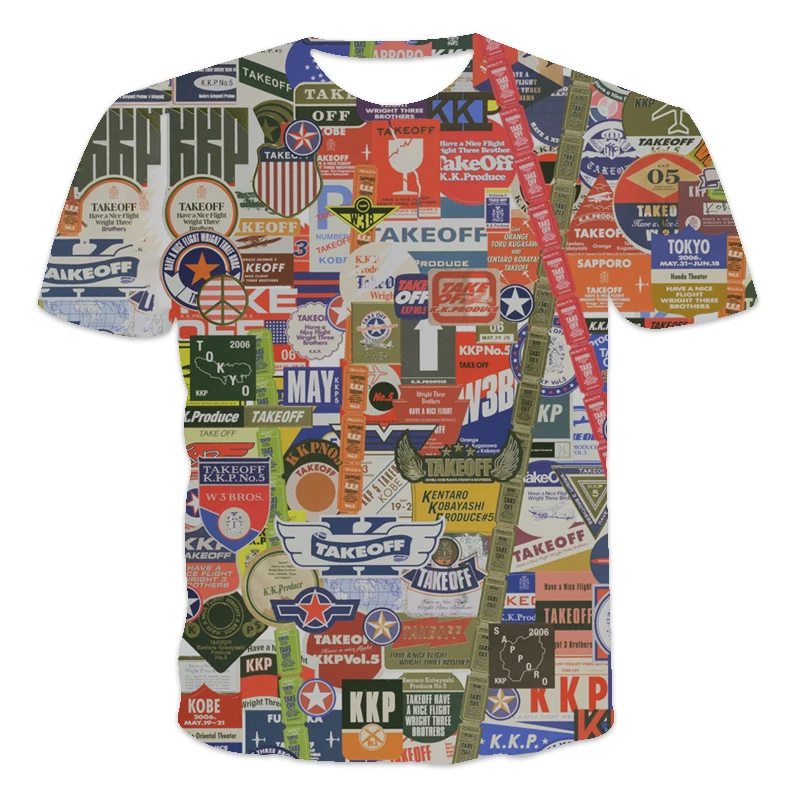 

2021 new three-dimensional graphic T-shirt men's casual tops fun 3D men's T-shirt summer O-neck shirt plus size streetwear