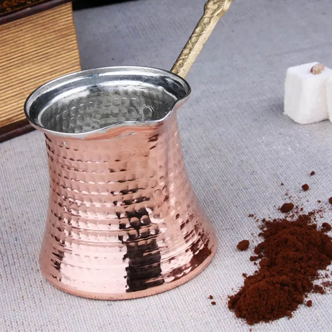 Турецкий кофейник Cezve набор из 3 размеров медной кофеварки ручной работы