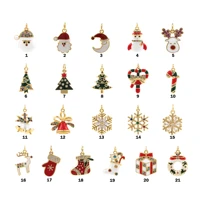 mixed enamel christmas ornament hat santa snowflake christmas tree pendant for diy jewelry making necklace earring making