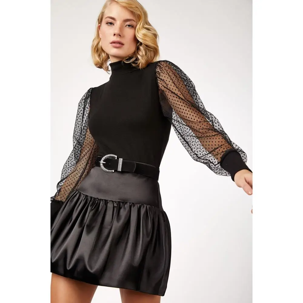 Knitted Sweater Off Shoulder Pullovers for Women Long Sleeve Turtleneck Female Jumper Black White Gray Sexy Clothing | Женская одежда