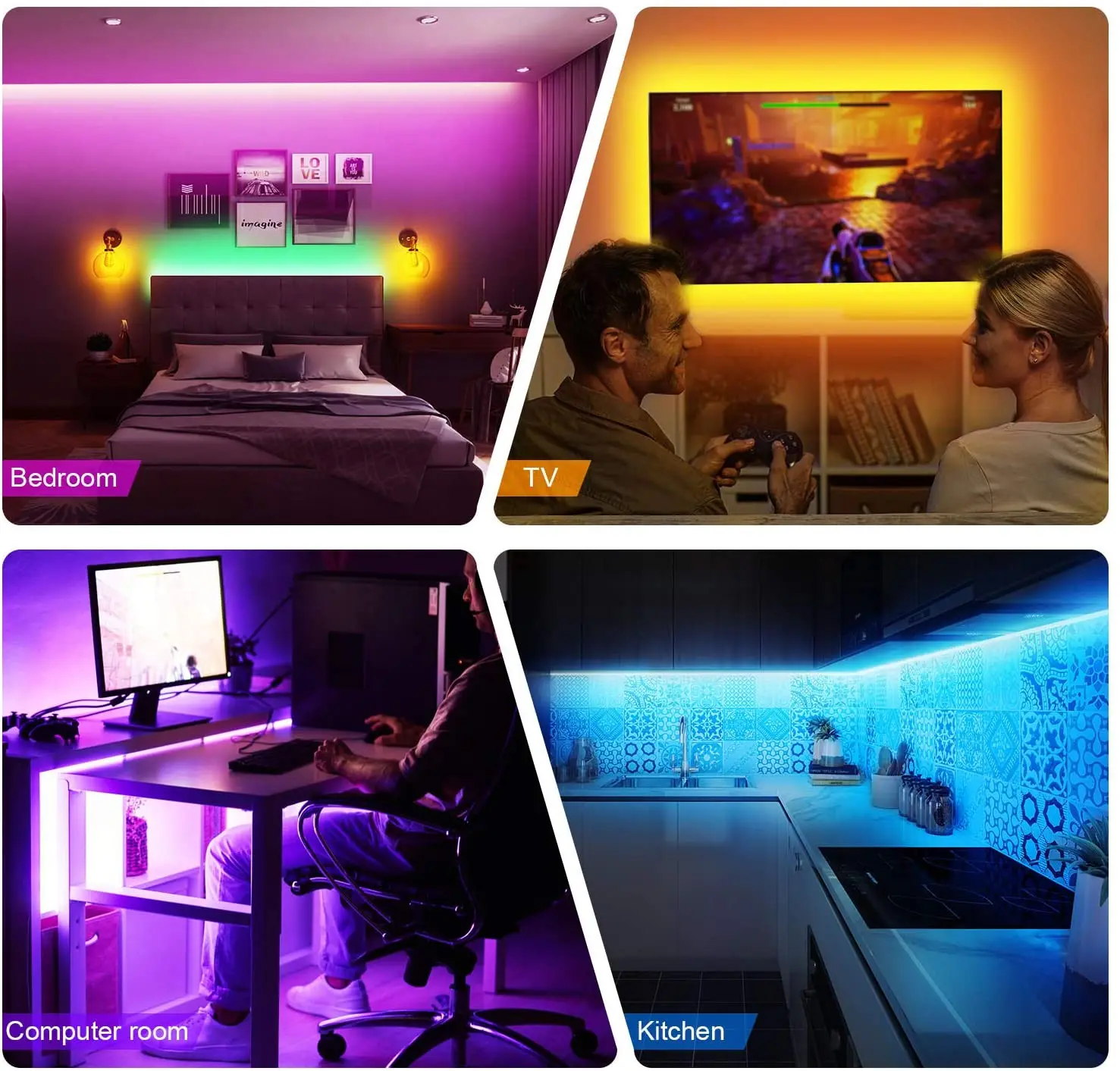 Светодиодная лента RGB SMD5050 для подсветки телевизора гибкая лампа с диодами