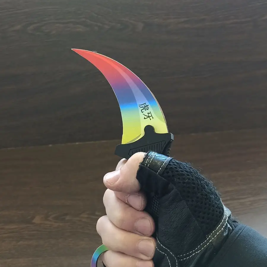 Нож karambit №3 CS:GO дерево фанера 1:1 собранный с наклейками|Образовательное