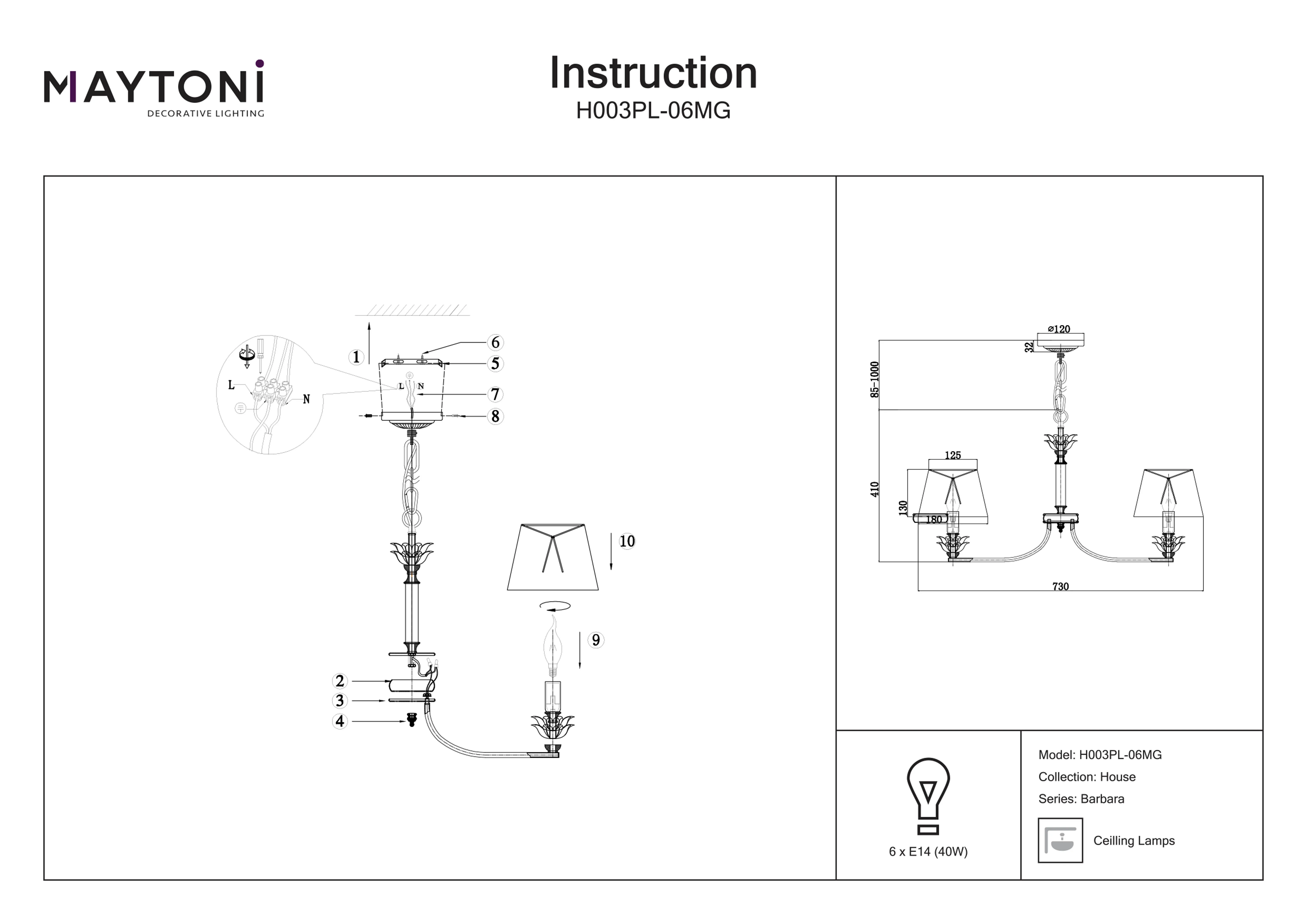 Mg 6 схема. Люстра Maytoni Barbara h003pl-06mg, e14, 240 Вт. Люстра подвесная Barbara h003pl-06mg. Maytoni - h003pl-06mg Barbara. Люстра Maytoni h003pl-06mg.