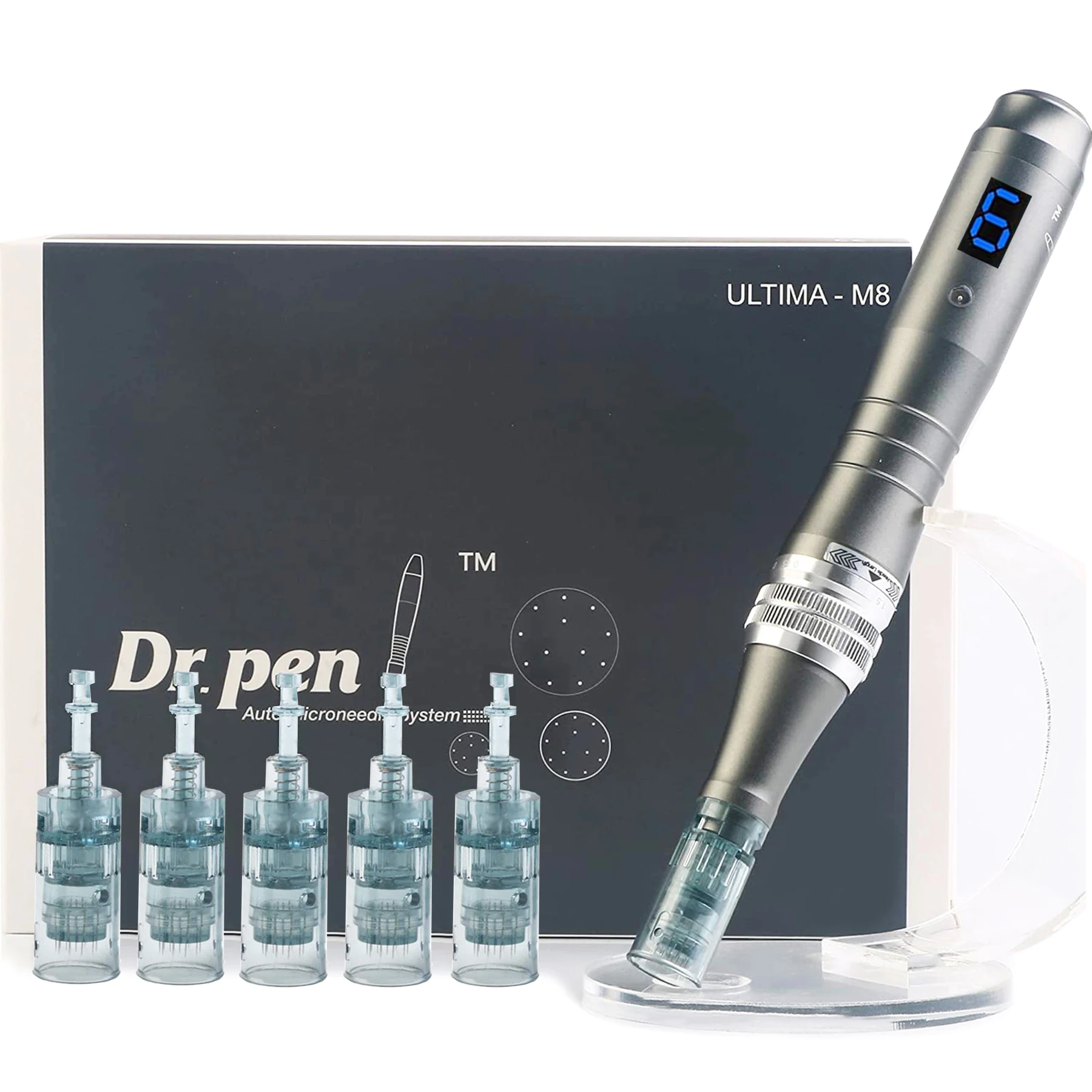 Dr. Ручка Ultima M8 Microneedling дермы перо Авто ручка с 5 шт. 16 наклонных штрихов Картриджи