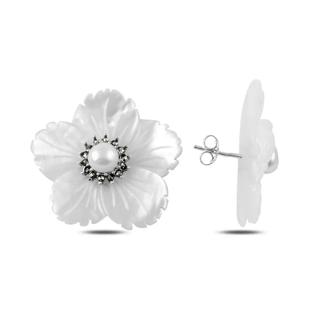 925 пробы серебряные серьги ювелирные изделия из жемчуга и камня марказита модный