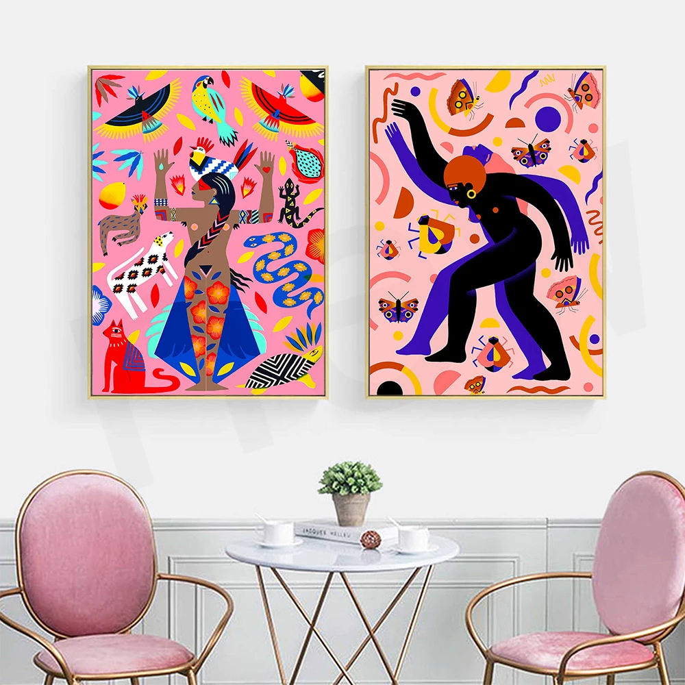 

Colorful Abstract Dancer Wall Art Canvas Painting Nordic Posters And Prints Wall Pictures For Living Room Home Decoration