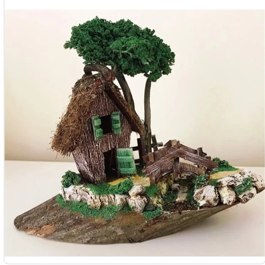 

Wealth feng shui company office tabletop ornaments desktop flowing home biblo miniature garden lover waiting on the bridge