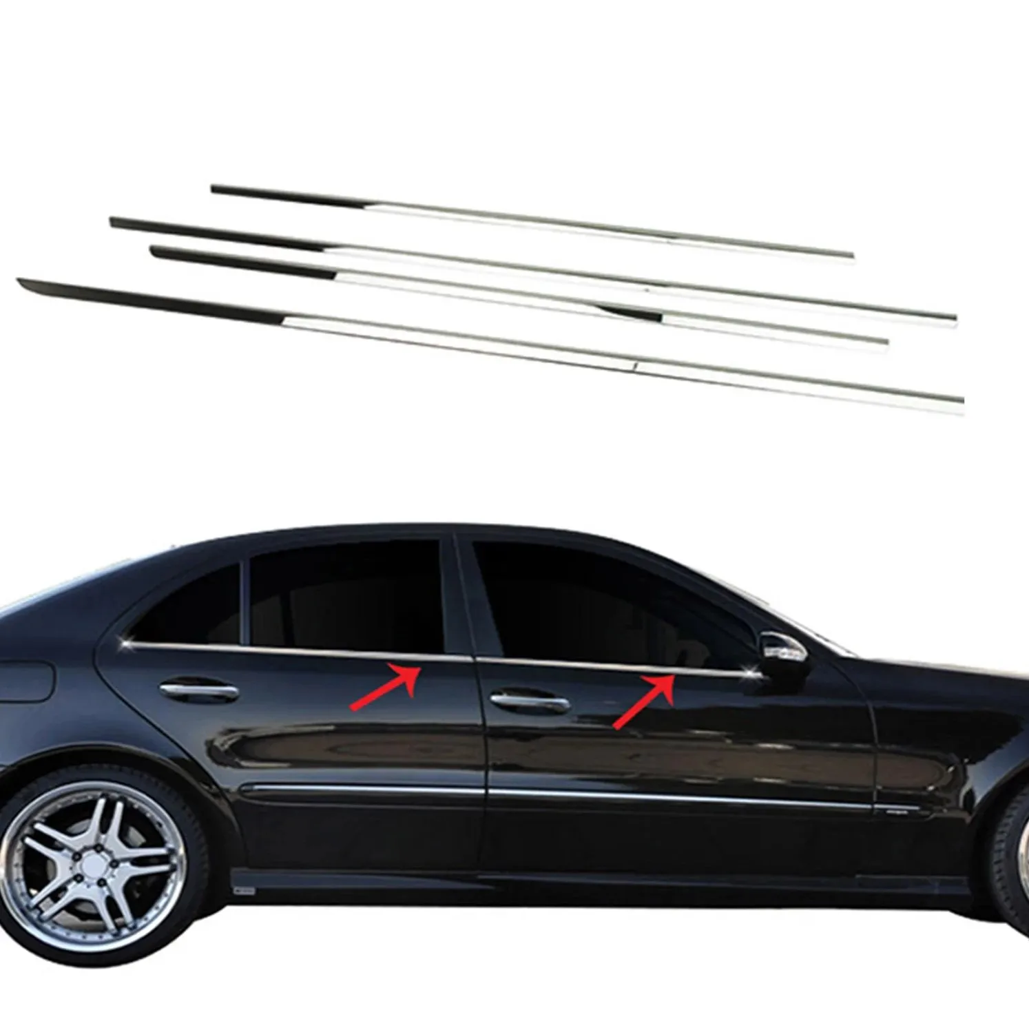 

Mercedes E Class W211 Chrome Window Frame Trim Stainless Steel (2003-2009)