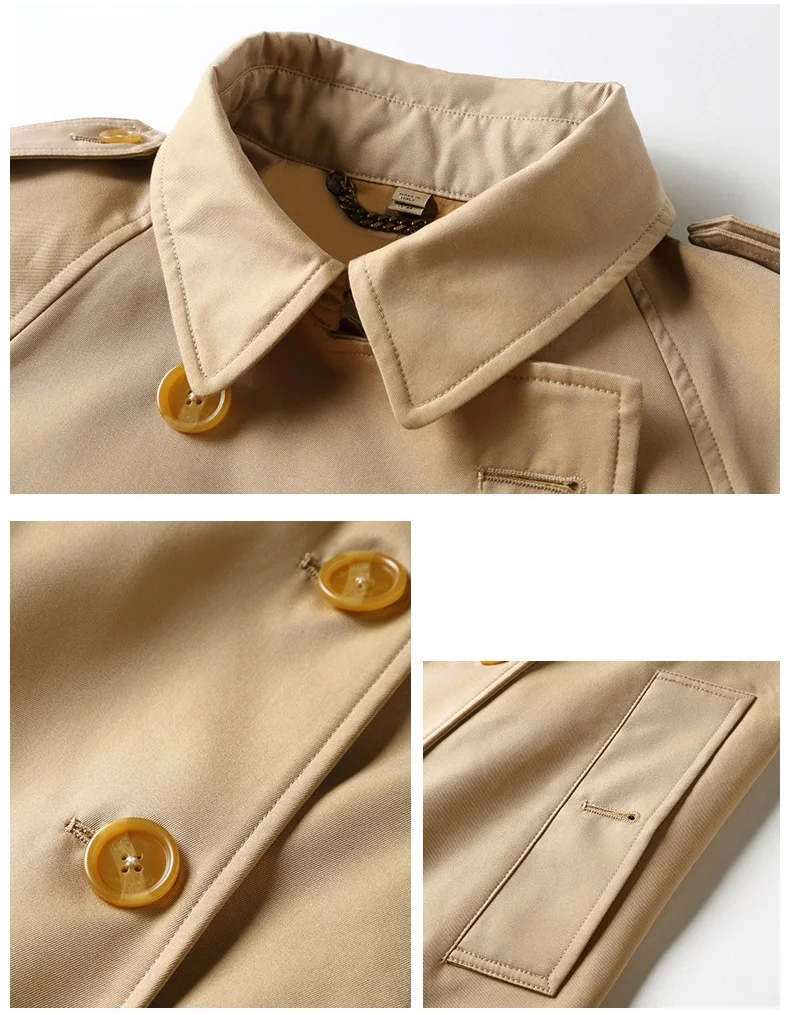 

Obrix 8 Trendy Streetwear Female Trench Classical Shortened Sleeve A-Line Double Breasted Casual Trench For Women