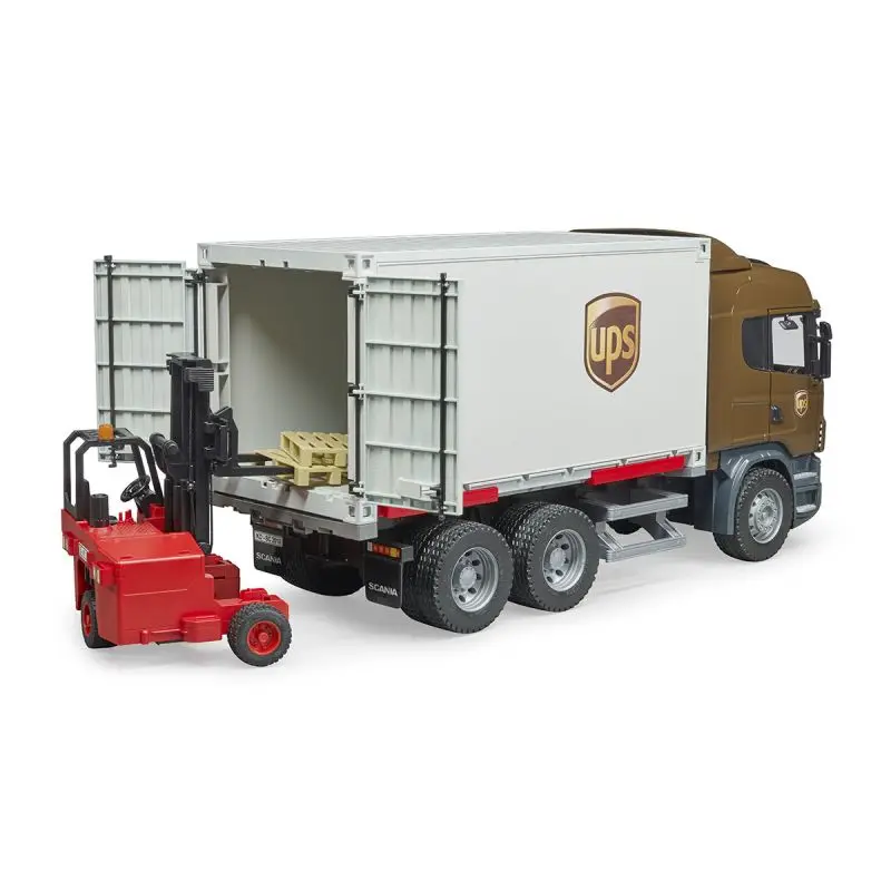 Bruder 03-581 Scania UPS van with forklift and pallets |