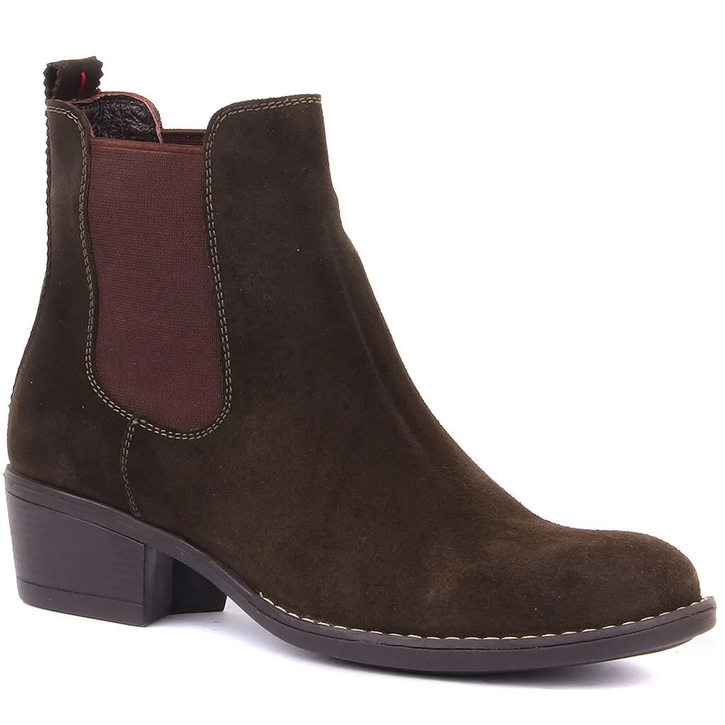 Женские замшевые сапоги без молнии Sail Lakers цвета хаки | Обувь