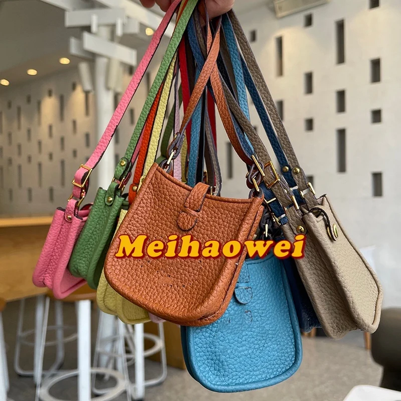 NEW First Togo Cow Leather Bag Pendant Cute Leather Mini Bag Ornaments Fashion Llipstick Bag Earphones Car Ornaments