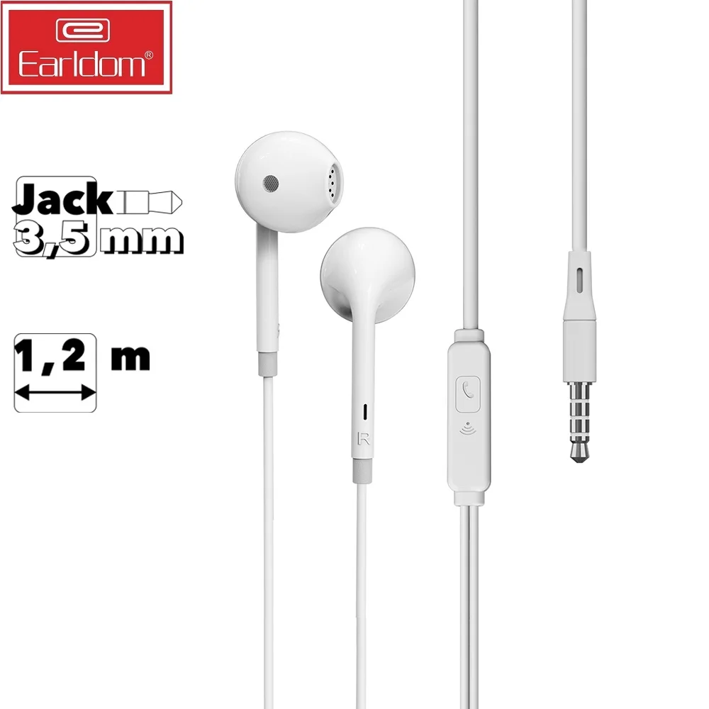 Гарнитура Earldom ET-E59 3.5 мм вкладыши 1.2м (белый) | Наушники