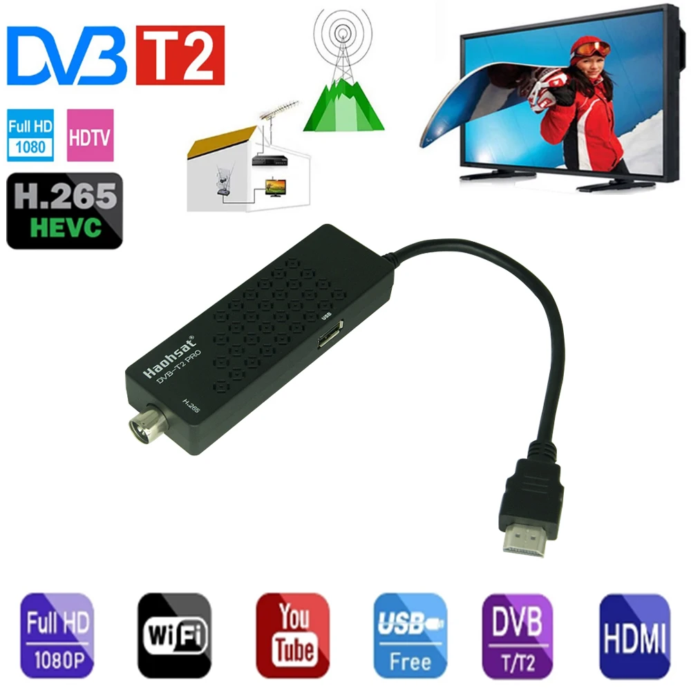 

ТВ-приставка Haohsat DVB T2PRO, итальянский декодер 4K T2PRO, цифровая антенна T2, Италия, Россия, ТВ-приставка Hevc, Wi-Fi, H265, 10-битный приемник