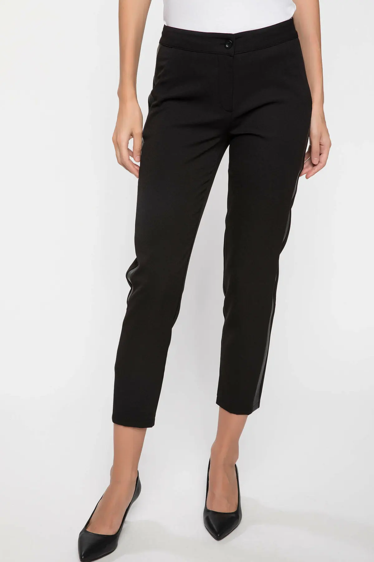 DeFacto женские хлопковые обтягивающие брюки повседневные удобные узкие высокого