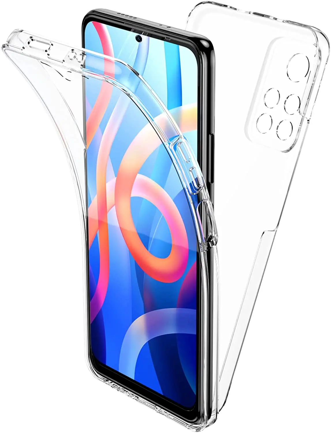 Двусторонний чехол на 360 ° предназначен для: Xiaomi Poco M4 Pro 5G / Redmi Note 11S 11T 5G. Передний