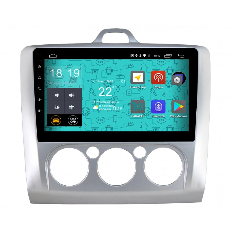 Штатная магнитола Parafar 4G/LTE с IPS матрицей для Ford Focus 2 2005-2011 (без климата) на Android 7.1.1