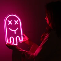 custom neon sign cartoon grimace funny face led flex neon light party holiday outdoor indoor room wall hanging decoration