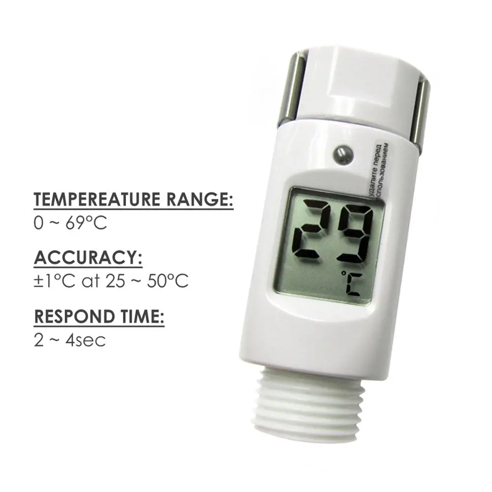 Цифровая душевая головка для ванной температуры воды 0 ~ 69 градусов Цельсия