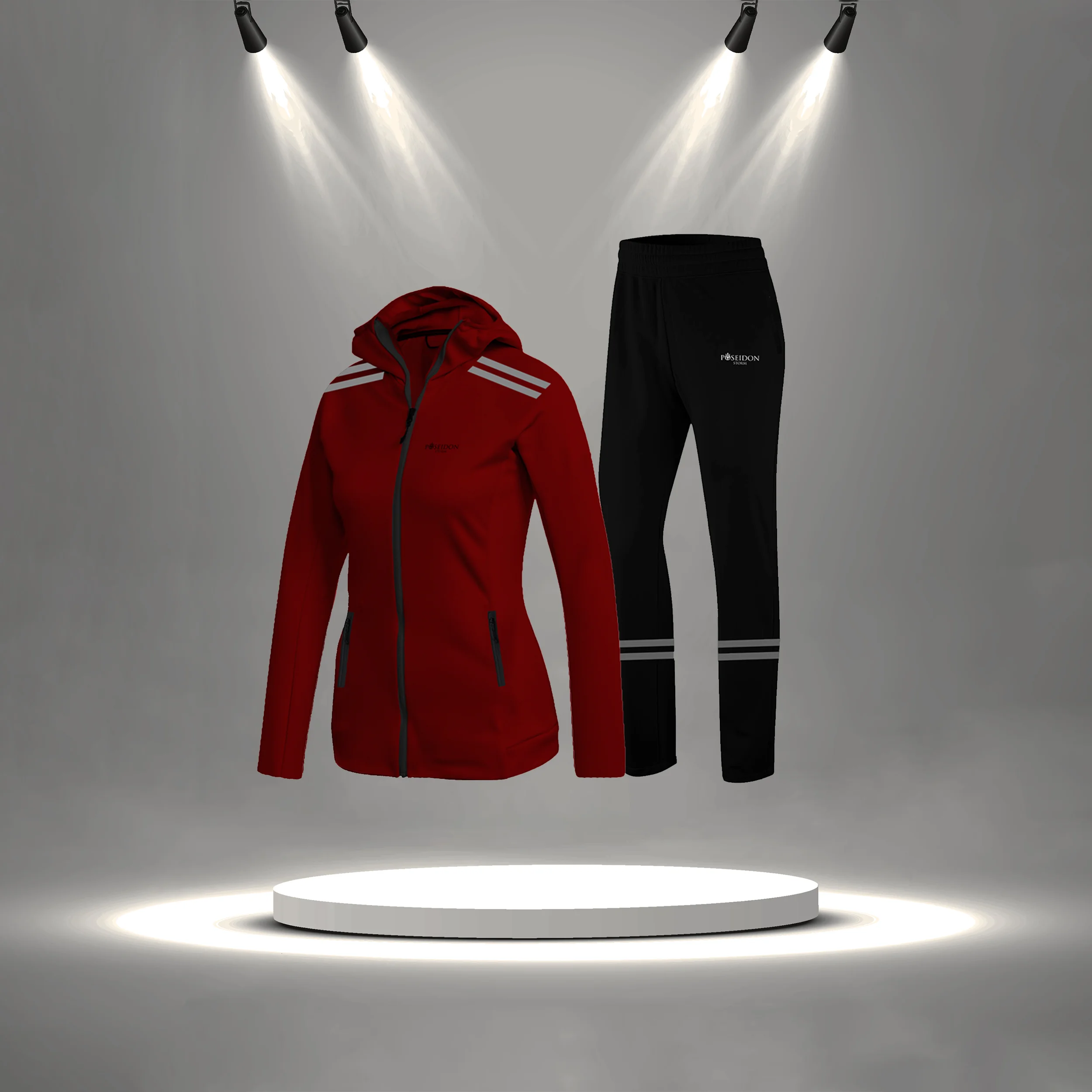 Женский бордовый тканевый замок на молнии стильный комплект для бега и ходьбы