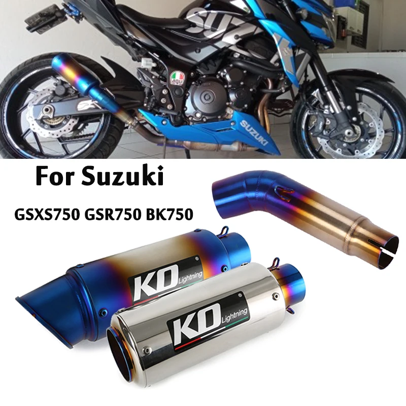 

For Suzuki GSX-S750 GSR750 BK750 Motorcycle Exhaust Mid Link Pipe Connect Section Escape Modified Baffles Muffler Tips Slip On